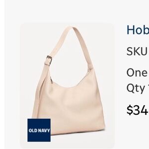 Hobo Shoulder Bag in Cream
